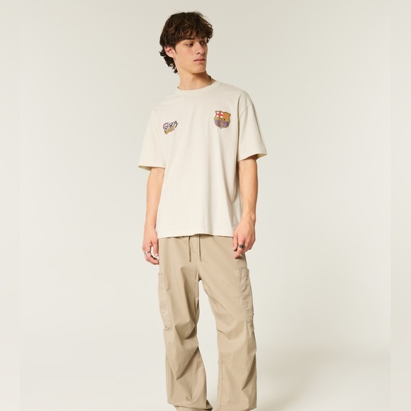 Hollister Cream FC Barcelona Graphic Tee T-Shirt - Picture 2 of 6